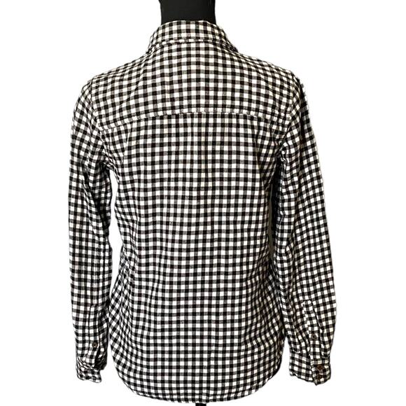 3/$15 Forever 21 Long Sleeve Black and White Plaid Button Down Fall Winter Top - Picture 3 of 10